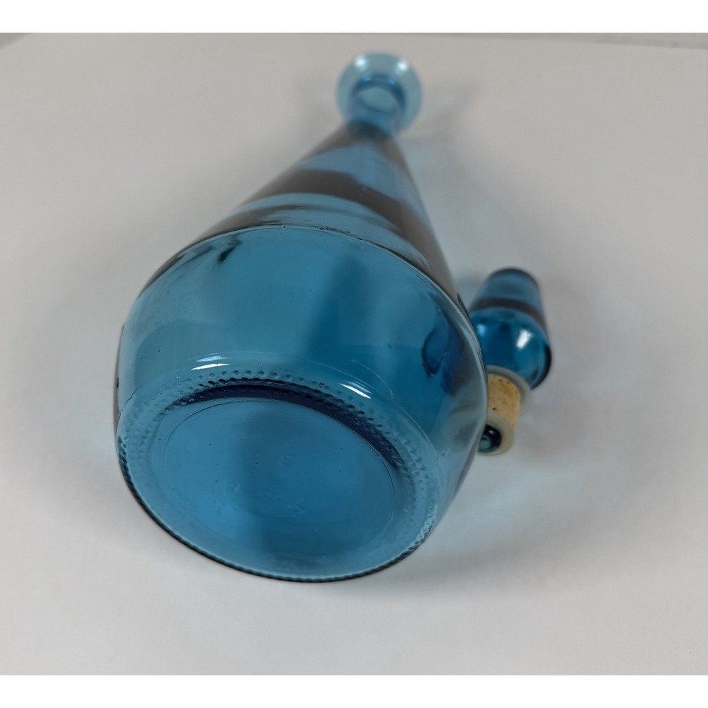 VTG Downy Fabric Softener Blue Glass Bottle Decanter 13 1/2 Inches Tall - Picture 4 of 6